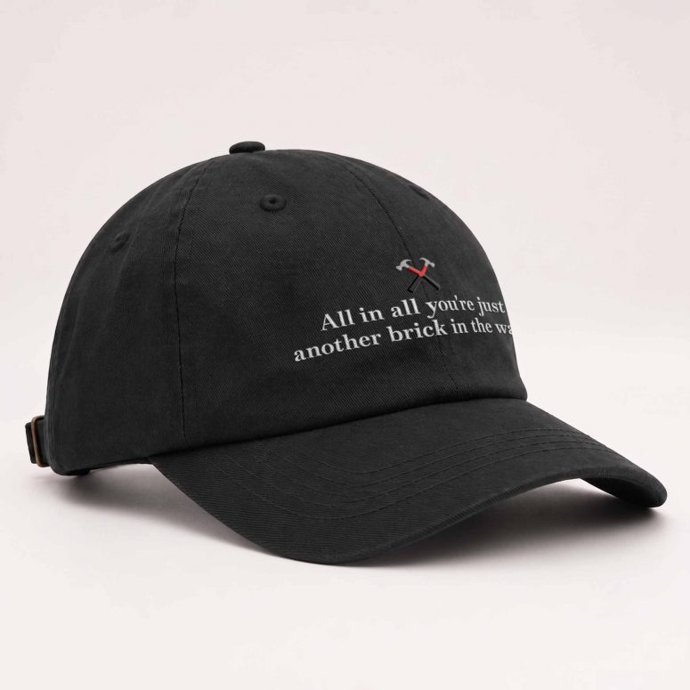 Pink Floyd Dad Cap Embroidered Hat - All In All You're Just Another Brick In The Wall Pink Floyd Dad Cap Embroidered Hat - All In All You're Just Another Brick In The Wall
