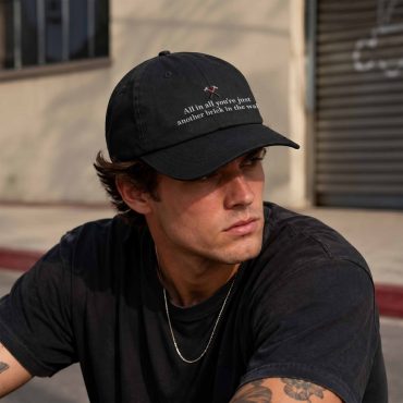 Pink Floyd Dad Cap Embroidered Hat - All In All You're Just Another Brick In The Wall