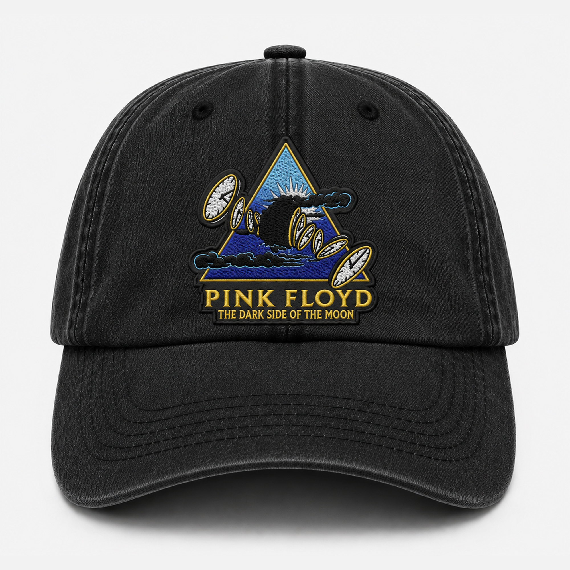 Pink Floyd Dad Cap Embroidered Hat -Time Dark Side Of The Moon Pink Floyd Dad Cap Embroidered Hat -Time Dark Side Of The Moon