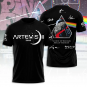 Pink Floyd Shirt - Artemis II Dark Side Of The Moon Astronauts Signed