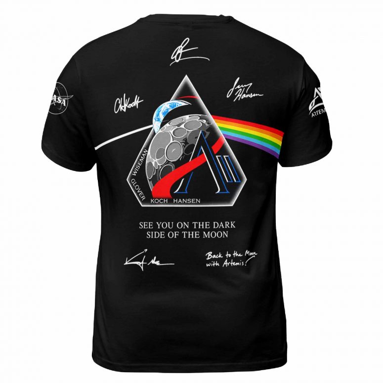 Pink Floyd Shirt - Artemis II Dark Side Of The Moon Astronauts Signed