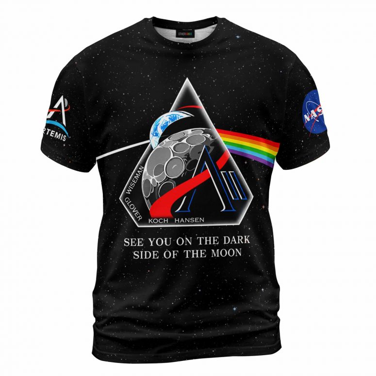 Pink Floyd Shirt - Artemis II See You On The Dark Side Of The Moon Crew Space