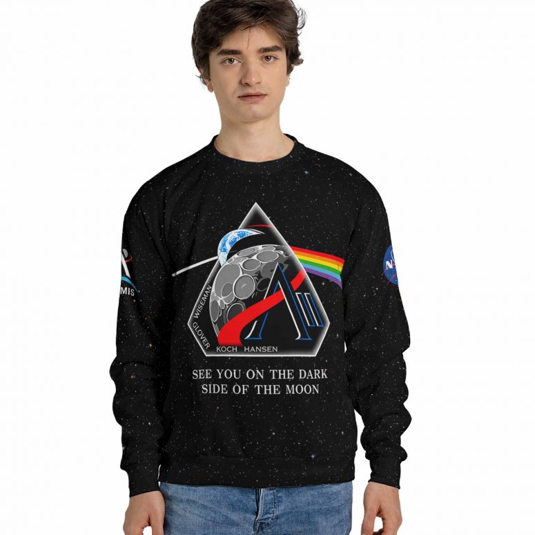 Pink Floyd Shirt - Artemis II See You On The Dark Side Of The Moon Crew Space