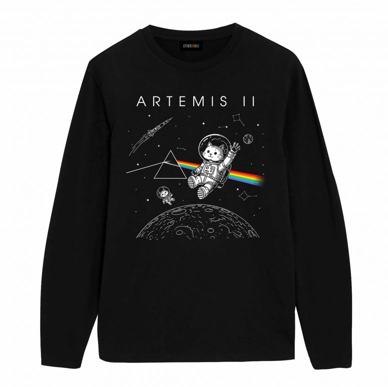 Pink Floyd Shirt - Funny Cat Astronaut Artemis 2 Dark Side Of The Moon