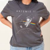 Pink Floyd Shirt - Funny Cat Astronaut Artemis 2 Dark Side Of The Moon