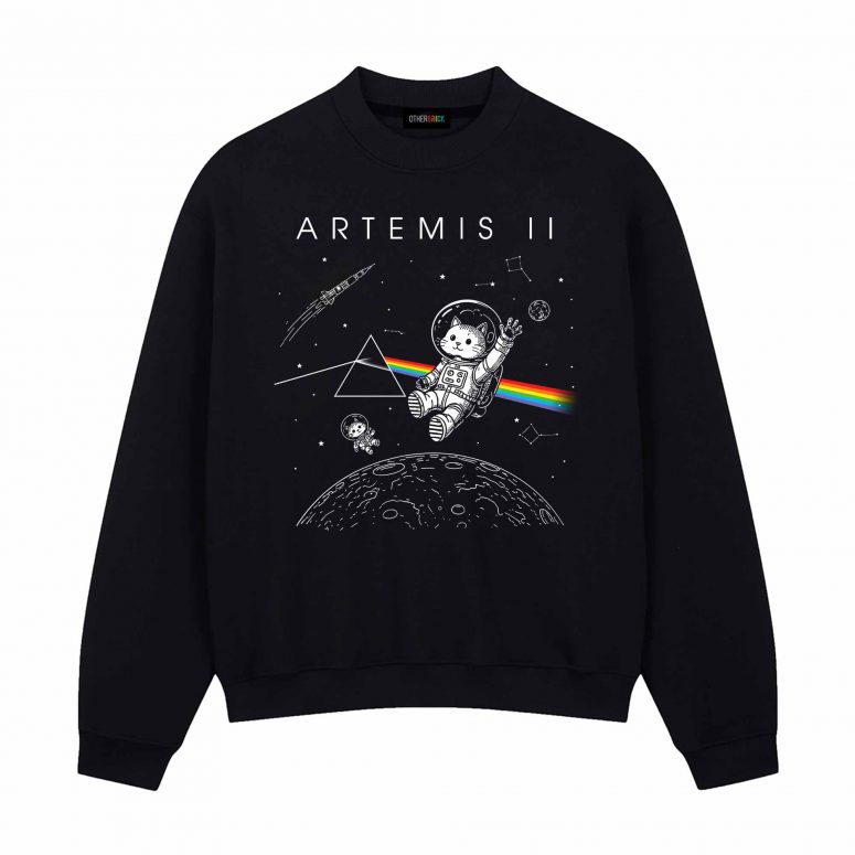 Pink Floyd Shirt - Funny Cat Astronaut Artemis 2 Dark Side Of The Moon
