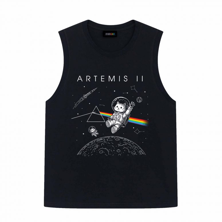 Pink Floyd Shirt - Funny Cat Astronaut Artemis 2 Dark Side Of The Moon