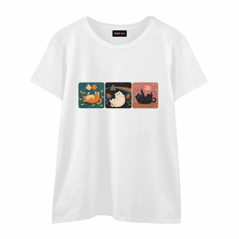 Pink Floyd Shirt - Three Cats Gouache Picture Book DSOTM