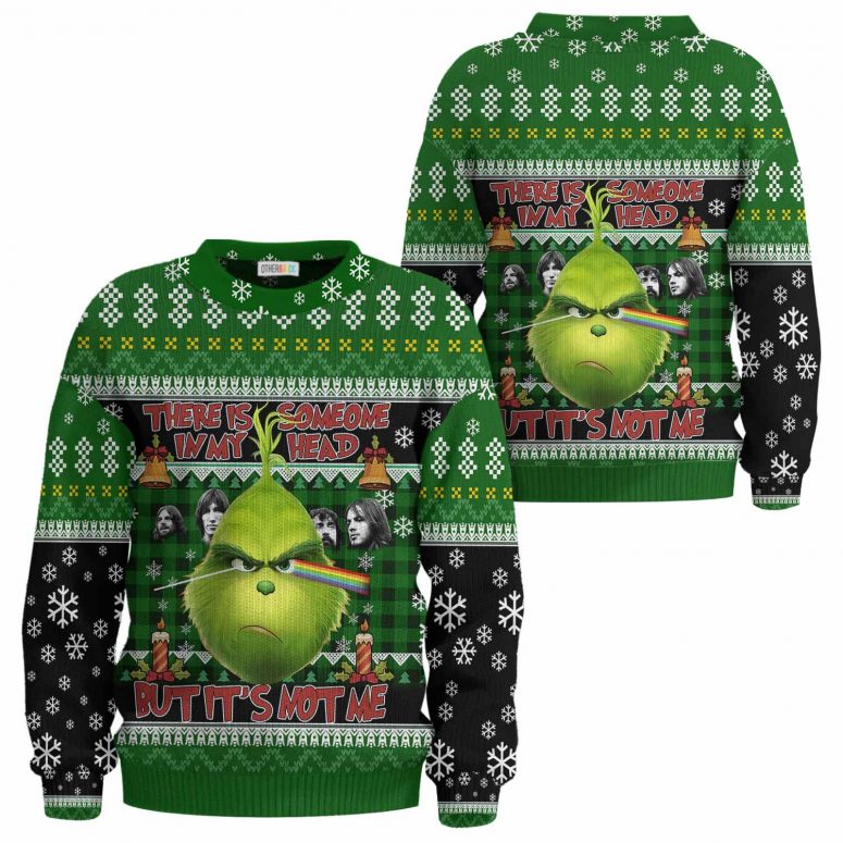 Pink Floyd Ugly Christmas Sweater - Grinch Brain Damage Pink Floyd Ugly Christmas Sweater - Grinch Brain Damage