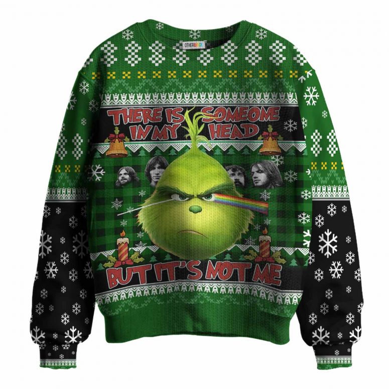 Pink Floyd Ugly Christmas Sweater - Grinch Brain Damage Pink Floyd Ugly Christmas Sweater - Grinch Brain Damage