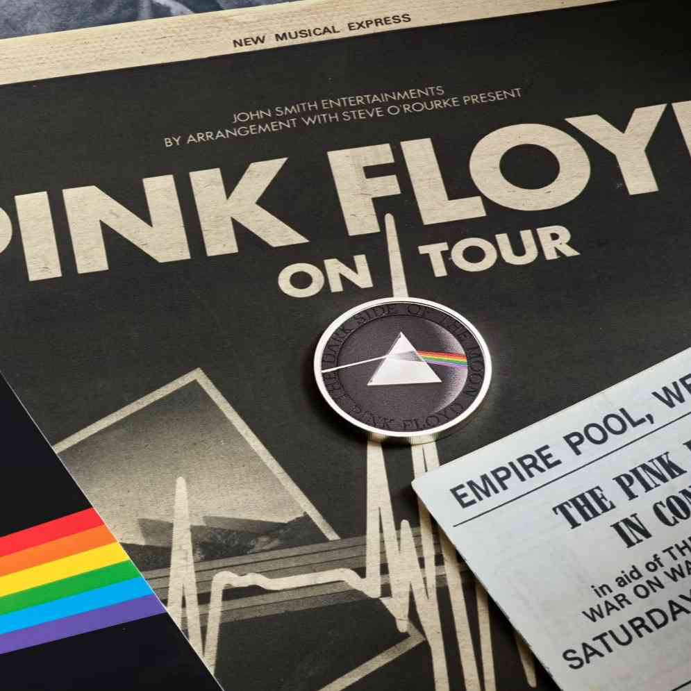 Royal Mint Pink Floyd Coin Dark Side Moon Rainbow Prism - OtherBrick