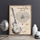 Pink Floyd Canvas Comfortably Numb Lyrics Band Signatures Vertical1pieces5 - OtherBrick