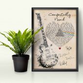 Pink Floyd Canvas Comfortably Numb Lyrics Band Signatures Vertical1pieces7 - OtherBrick