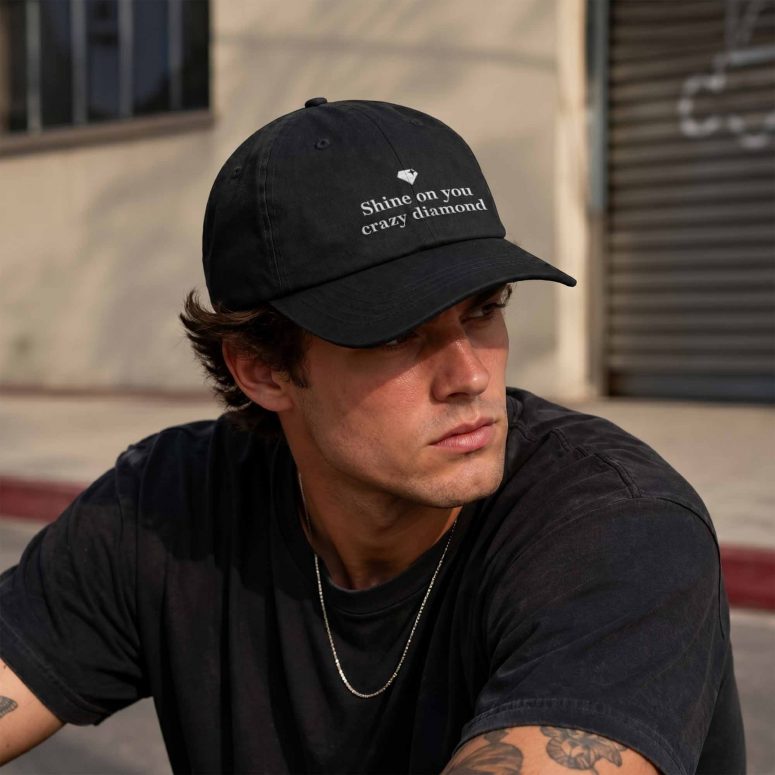 Pink Floyd Dad Cap Embroidered Hat - Shine On You Crazy Diamond Pink Floyd Dad Cap Embroidered Hat - Shine On You Crazy Diamond