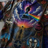 Pink Floyd Hawaiian Shirt Dark Side Of The Moon Albums Collage Mosaic Art Print Focus - OtherBrick