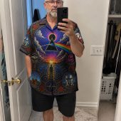 Pink Floyd Hawaiian Shirt Dark Side Of The Moon Albums Collage Mosaic Art Print Model - OtherBrick