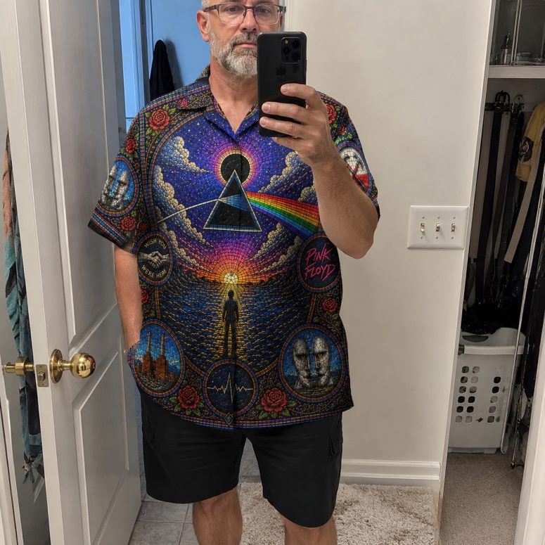 Pink Floyd Hawaiian Shirt - Dark Side Of The Moon Albums Collage Mosaic Art Print Pink Floyd Hawaiian Shirt - Dark Side Of The Moon Albums Collage Mosaic Art Print