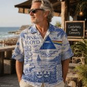 Pink Floyd Hawaiian Shirt Dark Side Of The Moon Animals French Toile Print Style Model - OtherBrick