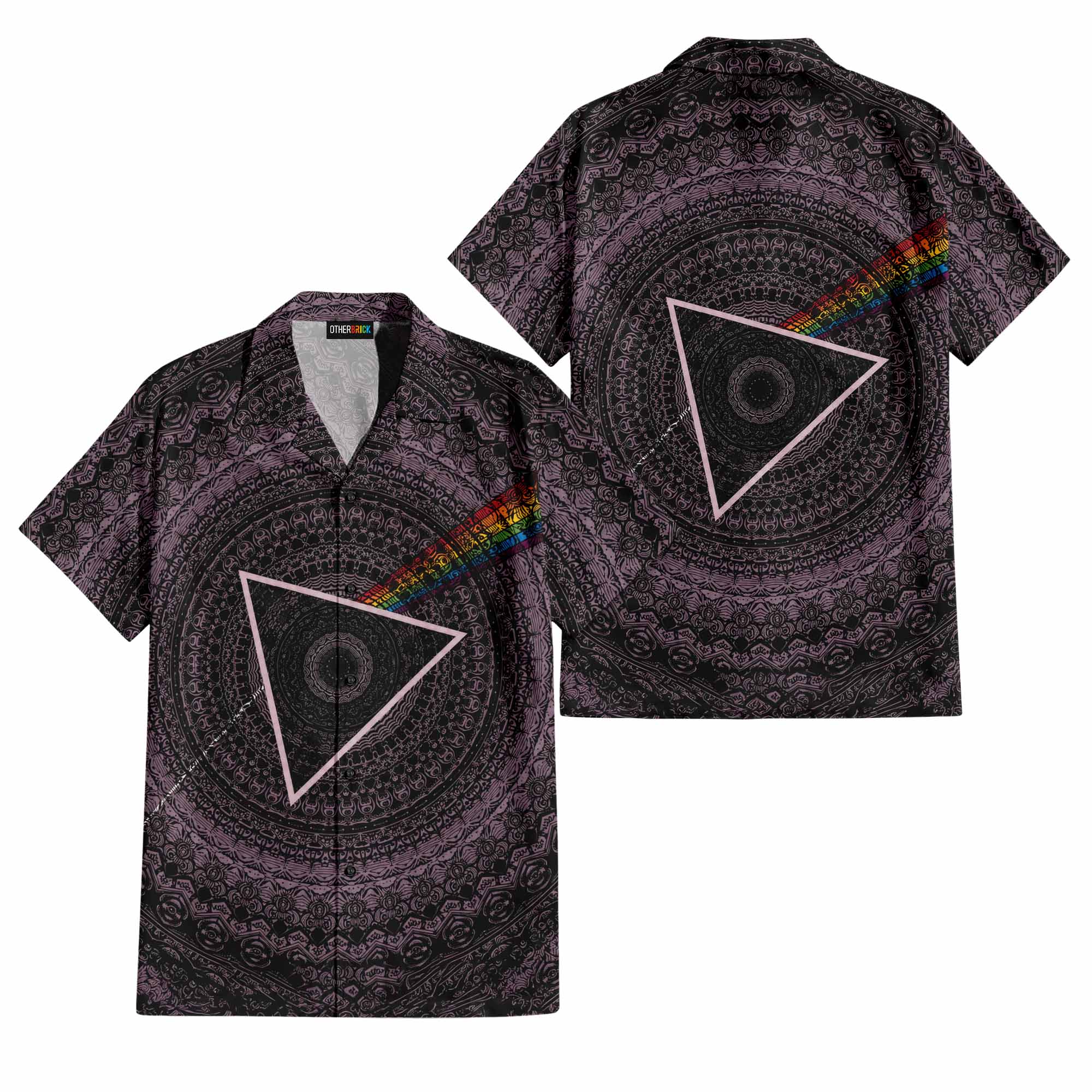 Pink Floyd Hawaiian Shirt - Dark Side Of The Moon Mandala Bohemian Style Pink Floyd Hawaiian Shirt - Dark Side Of The Moon Mandala Bohemian Style