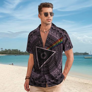 Pink Floyd Hawaiian Shirt - Dark Side Of The Moon Mandala Bohemian Style