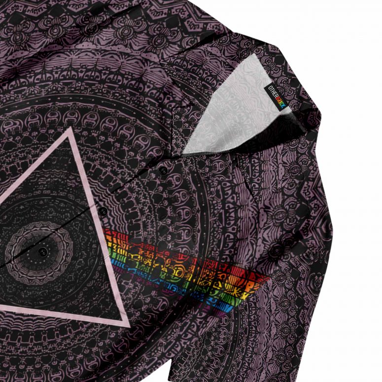 Pink Floyd Hawaiian Shirt - Dark Side Of The Moon Mandala Bohemian Style Pink Floyd Hawaiian Shirt - Dark Side Of The Moon Mandala Bohemian Style
