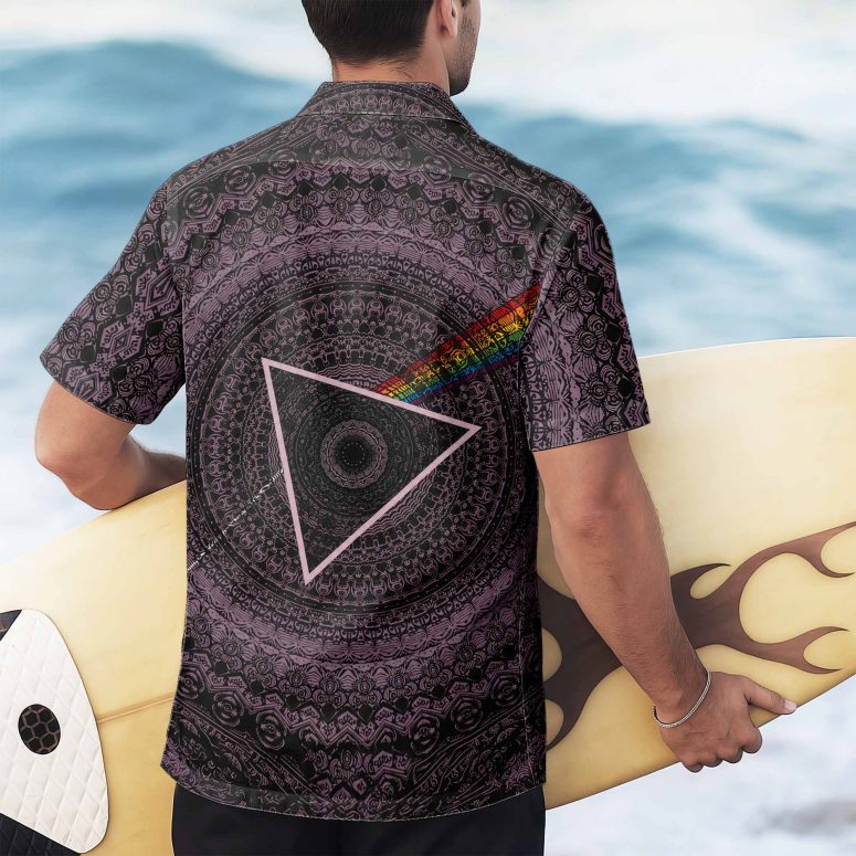 Pink Floyd Hawaiian Shirt - Dark Side Of The Moon Mandala Bohemian Style Pink Floyd Hawaiian Shirt - Dark Side Of The Moon Mandala Bohemian Style