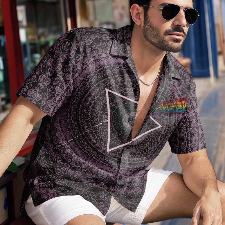Pink Floyd Hawaiian Shirt - Dark Side Of The Moon Mandala Bohemian Style Pink Floyd Hawaiian Shirt - Dark Side Of The Moon Mandala Bohemian Style