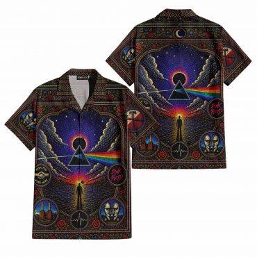 Pink Floyd Hawaiian Shirt - Dark Side Of The Moon Albums Collage Mosaic Art Print