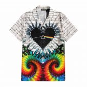 Pink Floyd Hawaiian Shirt – Heart Dark Side Of The Moon Money Lyrics All Over Tie Dye Print Hawaiian Shirt Front - OtherBrick