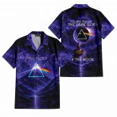 Pink Floyd Hawaiian Shirt - I'll See You On The Dark Side Of The Moon Purple Galaxy