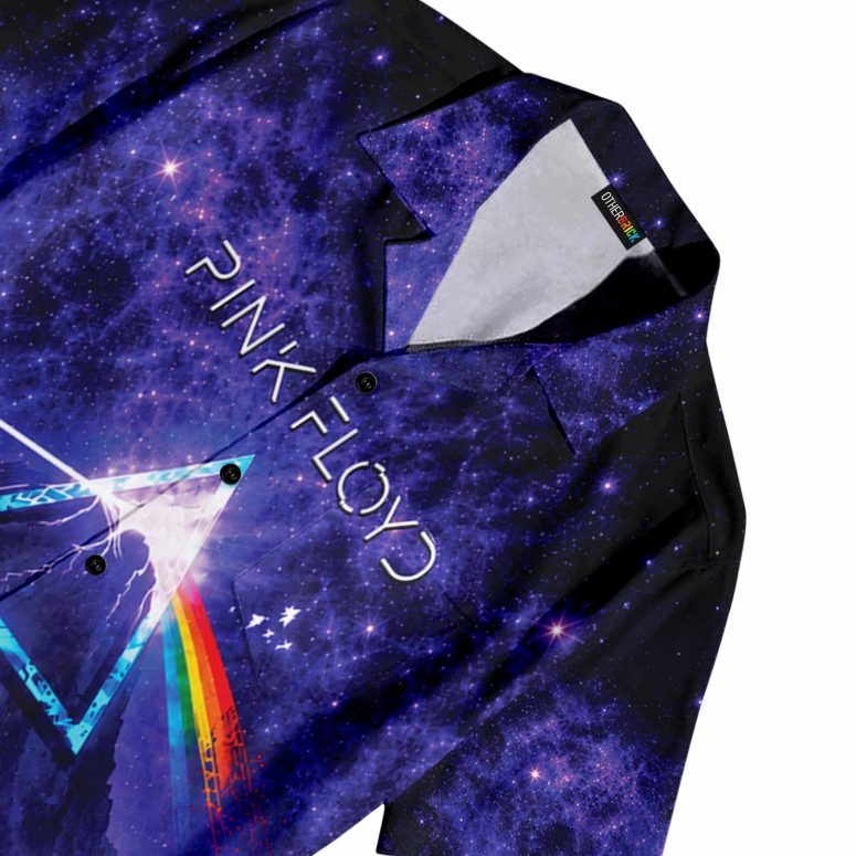 Pink Floyd Hawaiian Shirt - I'll See You On The Dark Side Of The Moon Purple Galaxy