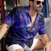 Pink Floyd Hawaiian Shirt - I'll See You On The Dark Side Of The Moon Purple Galaxy