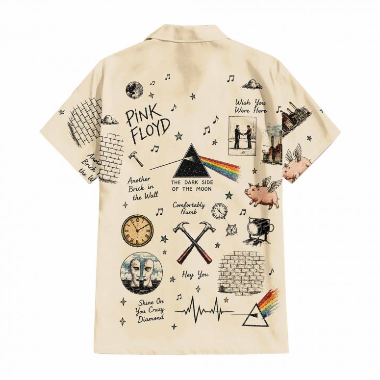 Pink Floyd Hawaiian Shirt – Take Note Legend Icons DSOTM WYWH Hammer Animals