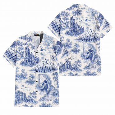 Pink Floyd Hawaiian Shirt – The Wall Village French Toile Print Style Pink Floyd Hawaiian Shirt – The Wall Village French Toile Print Style
