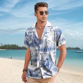 Pink Floyd Hawaiian Shirt – The Wall Village French Toile Print Style Pink Floyd Hawaiian Shirt – The Wall Village French Toile Print Style