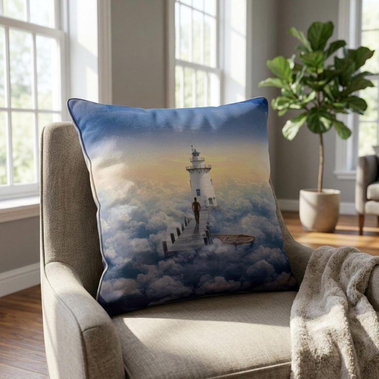 Pink Floyd Pillow Cover - Endless River Lighthouse Pink Floyd Pillow Cover - Endless River Lighthouse