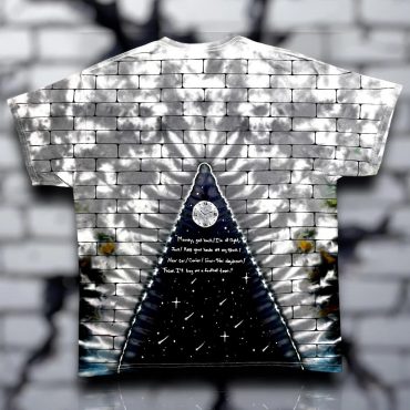Pink Floyd Shirt - Heart Dark Side Of The Moon Money Lyrics All-Over Tie-Dye Print