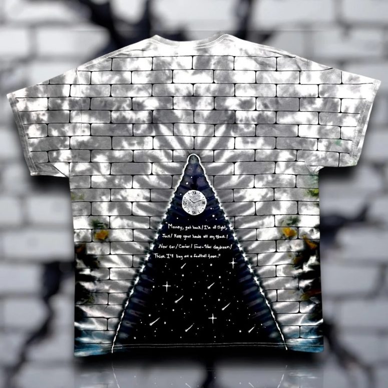 Pink Floyd Shirt - Heart Dark Side Of The Moon Money Lyrics All-Over Tie-Dye Print Pink Floyd Shirt - Heart Dark Side Of The Moon Money Lyrics All-Over Tie-Dye Print