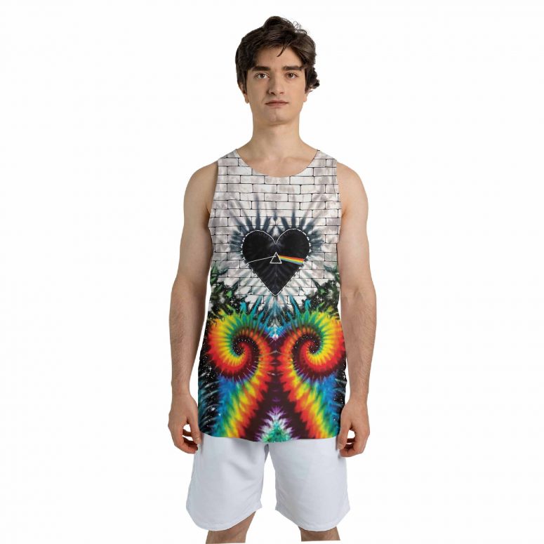 Pink Floyd Shirt - Heart Dark Side Of The Moon Money Lyrics All-Over Tie-Dye Print Pink Floyd Shirt - Heart Dark Side Of The Moon Money Lyrics All-Over Tie-Dye Print