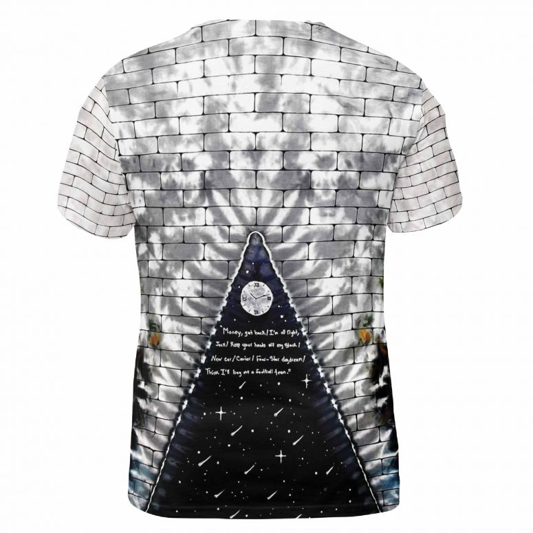 Pink Floyd Shirt - Heart Dark Side Of The Moon Money Lyrics All-Over Tie-Dye Print Pink Floyd Shirt - Heart Dark Side Of The Moon Money Lyrics All-Over Tie-Dye Print