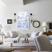 Pink Floyd Tapestry - Dark Side of the Countryside French Toile Print Style Pink Floyd Tapestry - Dark Side of the Countryside French Toile Print Style
