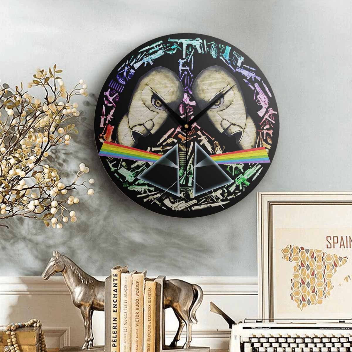 Pink Floyd Wooden Clock - The Division Bell Dark Side Of The Moon Pink Floyd Wooden Clock - The Division Bell Dark Side Of The Moon