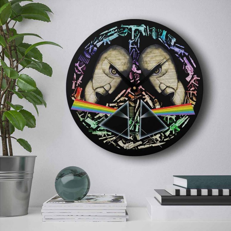 Pink Floyd Wooden Clock - The Division Bell Dark Side Of The Moon Pink Floyd Wooden Clock - The Division Bell Dark Side Of The Moon