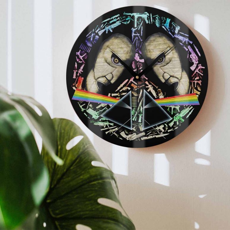 Pink Floyd Wooden Clock - The Division Bell Dark Side Of The Moon Pink Floyd Wooden Clock - The Division Bell Dark Side Of The Moon