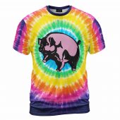 Pink Floyd Shirt - Flying Pig Animals All Over Tie Dye Print Pink Floyd Shirt - Flying Pig Animals All Over Tie Dye Print