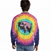 Pink Floyd Shirt - Flying Pig Animals All Over Tie Dye Print Pink Floyd Shirt - Flying Pig Animals All Over Tie Dye Print