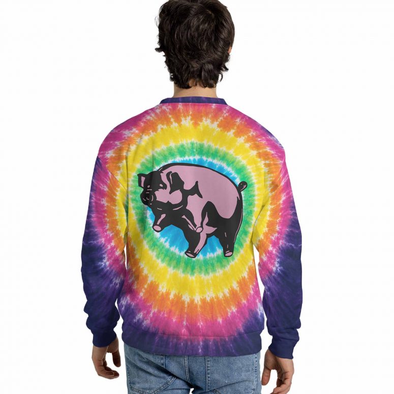 Pink Floyd Shirt - Flying Pig Animals All Over Tie Dye Print Pink Floyd Shirt - Flying Pig Animals All Over Tie Dye Print
