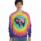 Pink Floyd Shirt - Flying Pig Animals All Over Tie Dye Print Pink Floyd Shirt - Flying Pig Animals All Over Tie Dye Print