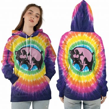 Pink Floyd Shirt - Flying Pig Animals All Over Tie Dye Print