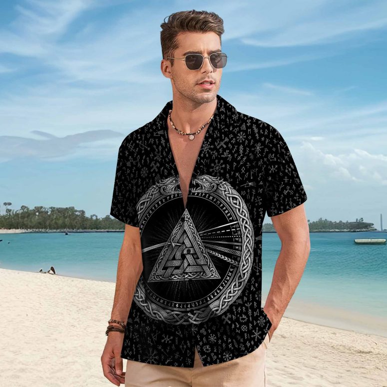 Pink Floyd Hawaiian - Viking Valknut Dark Side Of The Moon